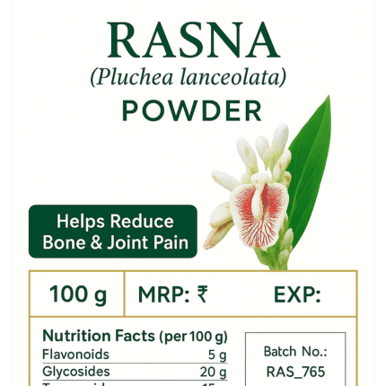 Vedik Ayurveda Original Rasna (Pluchea lanceolata) Powder for Joint pain and inflammation relief 100 Gram Pack