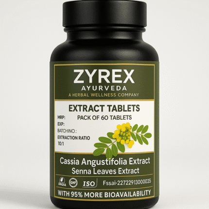 Zyrex Ayurveda Cassia Angustifolia Extract | Senna Leaves Extract Tablets Pack of 60 Tablets Pack