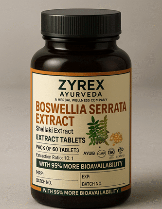 Zyrex Ayurveda Boswellia Serrata Extract I Shallaki Extract Tablets Pack of 60 Tablets Pack