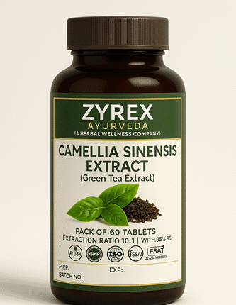 Zyrex Ayurveda Camellia Sinensis Extract I Green Tea Extract Tablets Pack of 60 Tablets Pack