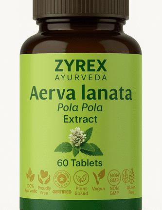 Zyrex Ayurveda Aerva Lanata I Pola Pola Extract Tablets Pack of 60 Tablets Pack