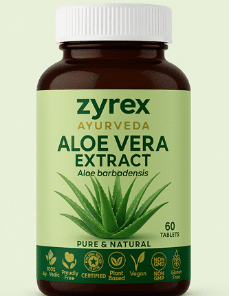 Zyrex Ayurveda Aloe Vera I Aloe Barbadensis Extract Tablets Pack of 60 Tablets Pack