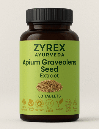 Zyrex Ayurveda Apium graveolens seed / Celery Seeds Extract Tablets Pack of 60 Tablets Pack