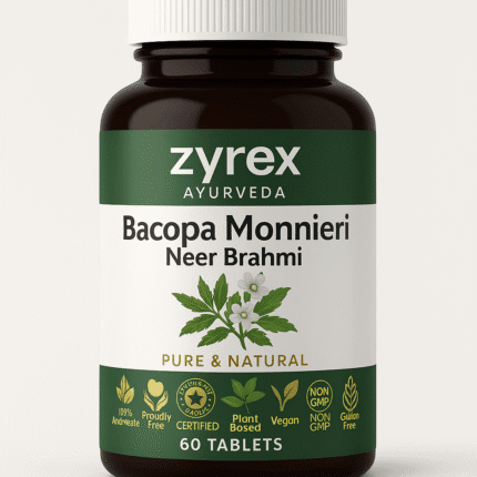 Zyrex Ayurveda Bacopa Monnieri I Neer Brahmi  Extract Tablets Pack of 60 Tablets Pack