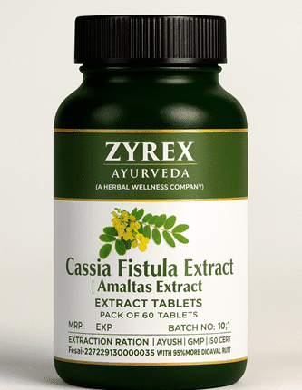 Zyrex Ayurveda Cassia Fistula Extract | Amaltas Extract Tablets Pack of 60 Tablets Pack