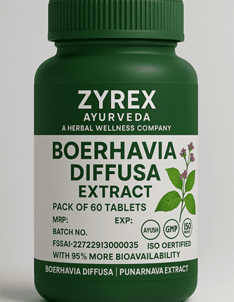 Zyrex Ayurveda Boerhavia Diffusa I Punarnava Extract Tablets Pack of 60 Tablets Pack