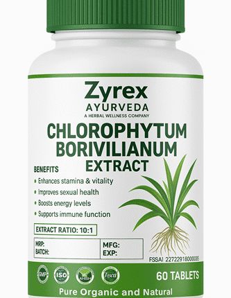 Zyrex Ayurveda Chlorophytum Borivilianum Extract Tablets Pack of 60 Tablets Pack