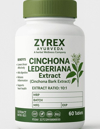 Zyrex Ayurveda Cinchona Ledgeriana Extract Tablets Pack of 60 Tablets Pack