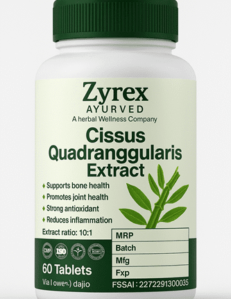 Zyrex Ayurveda Cissus Quadrangularis Extract Tablets Pack of 60 Tablets Pack