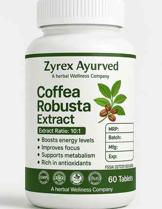 Zyrex Ayurveda Coffea Robusta Extract Tablets Pack of 60 Tablets Pack