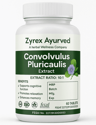 Zyrex Ayurveda Convolvulus Pluricaulis Extract Tablets Pack of 60 Tablets Pack
