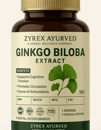 Zyrex Ayurveda Ginkgo Biloba Extract Tablets Pack of 60 Tablets Pack