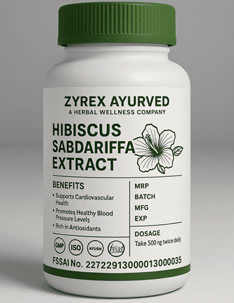 Zyrex Ayurveda Hibiscus sabdariffa Extract Tablets Pack of 60 Tablets Pack
