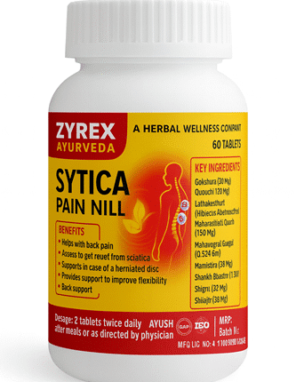 Zyrex Sciatica (Sytica) Pain Nill Tablets -60 Tablets Very Helpfull in Sciatica (Sytica) Body Pain, Best For All Ages Men & Women. 100% Herbal Tablets