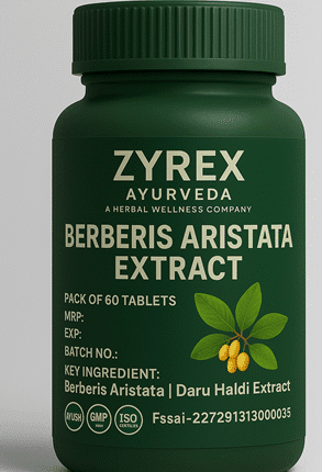 Zyrex Ayurveda Berberis Aristata I Daru Haldi Extract Tablets Pack of 60 Tablets Pack