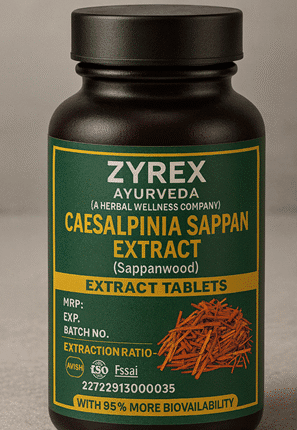 Zyrex Ayurveda Caesalpinia Sappan Extract I Sappanwood Extract Tablets Pack of 60 Tablets Pack