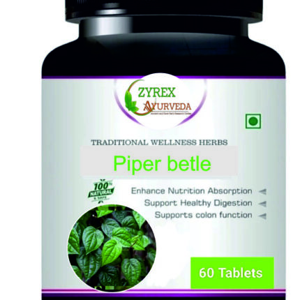 Zyrex Piper betle(Bettel Leaf) Extract Tablet Packa Of 60 Tablets