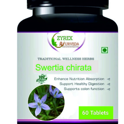 Zyrex swertia chirata(Chirayta) Extract Tablet Pack Of 60 Tablets