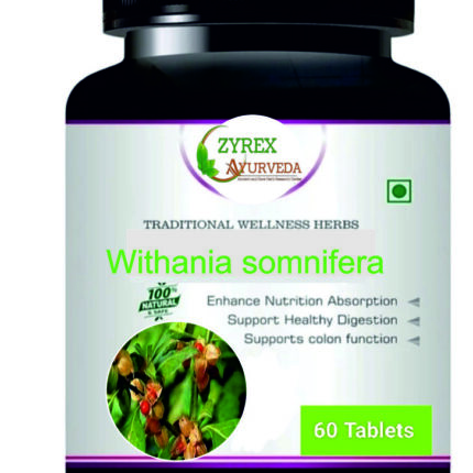 Zyrex Withania somnifera(Ashwagandha) Extract Tablet Pack Of 60 Tablets