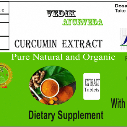 Vedik Ayurveda Curcumin Extract Tablets Pack of 60 Tablets