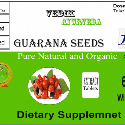 Vedik Ayurveda Guarana Seeds Extract Tablets Pack of 60 Tablets