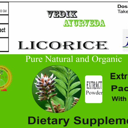 Vedik Ayurveda Licorice (Glycyrrhiza glabra) Extract Powder Pack of 100 Gram