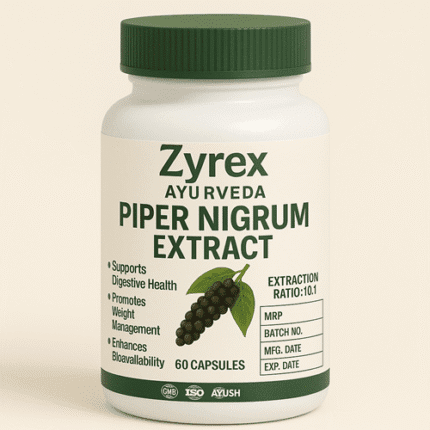 Zyrex Ayurveda Piper Nigrum Extract Tablets Pack of 60 Tablets Pack