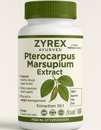 Zyrex Ayurveda Pterocarpus Marsupium Extract Tablets Pack of 60 Tablets Pack