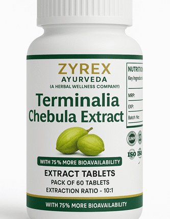 Zyrex Ayurveda Terminalia Chebula Extract Tablets Pack of 60 Tablets.