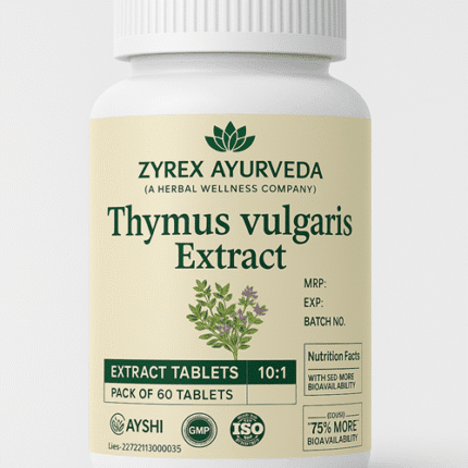 Zyrex Ayurveda Thymus Vulgaris Extract Tablets Pack of 60 Tablets.