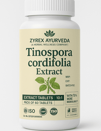 Zyrex Ayurveda Tinospora Cordifolia Extract Tablets Pack of 60 Tablets.