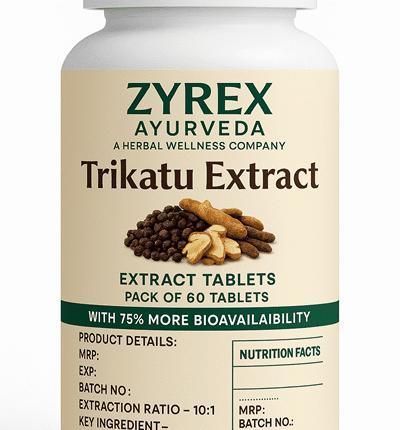 Zyrex Ayurveda Trikatu Extract Tablets Pack of 60 Tablets.