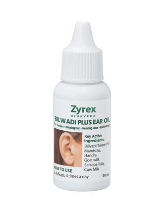 Zyrex Ayurvedic Bilwadi Plus Ear Oil for for Tinnitus, Ringing Ear, Hearing Loss, Ear Blockages (30 ml)