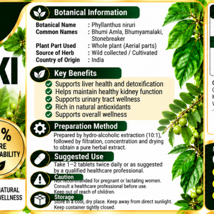 Genex-Herbal Bhumyamalaki (Phyllanthus niruri or Bhumi Amla) Extract Tablets 60 Tablets Pack