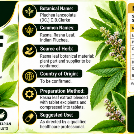 Genex-Herbal Rasna Leaf / Pluchea lanceolata Extract Tablets 60 Tablets Pack